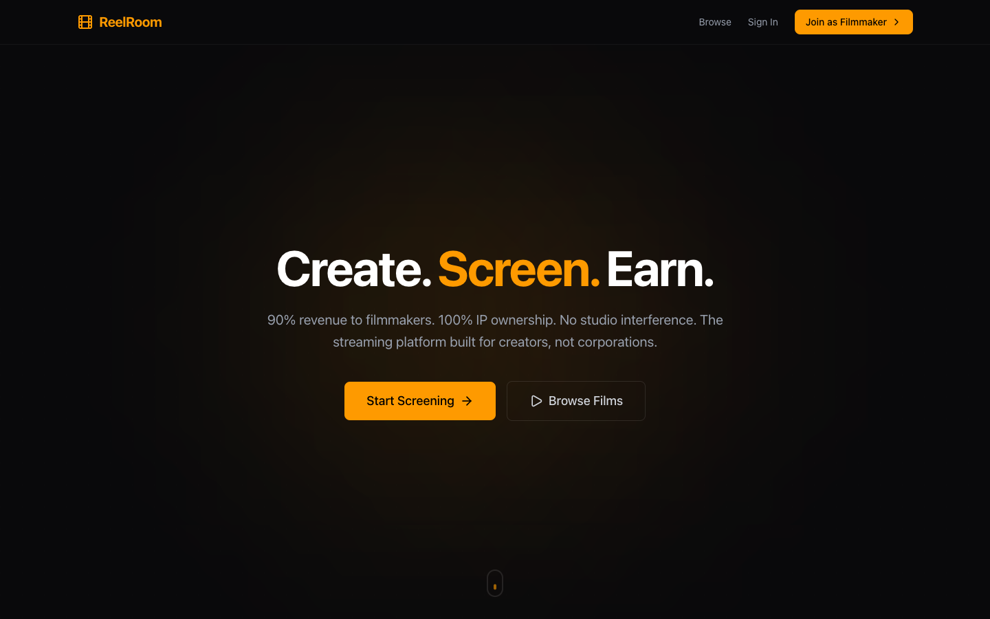 ReelRoom Landing Page
