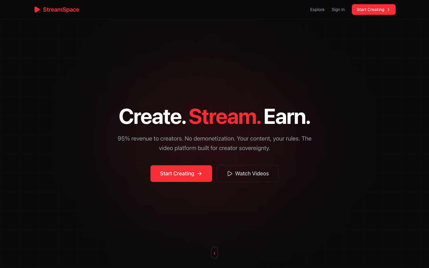 StreamSpace Landing Page